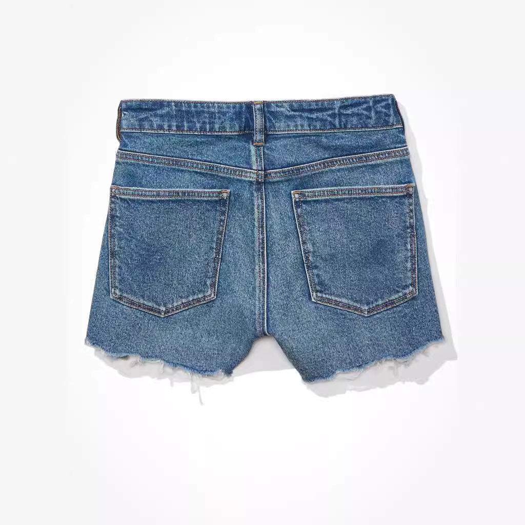 Dame afslappede jeans-shorts i moderne destroyed stil Stilla