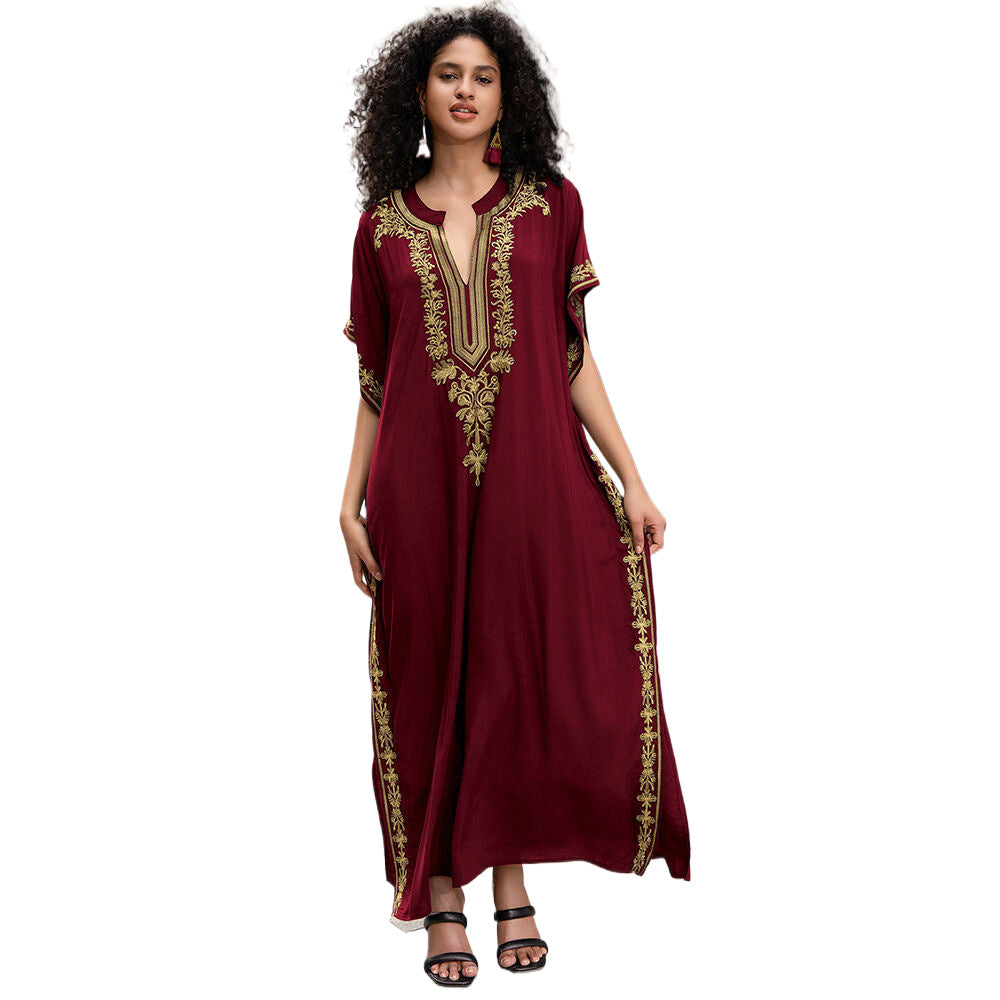 Dame Elegant Kaftan med kunstfærdige broderidetaljer Stilla