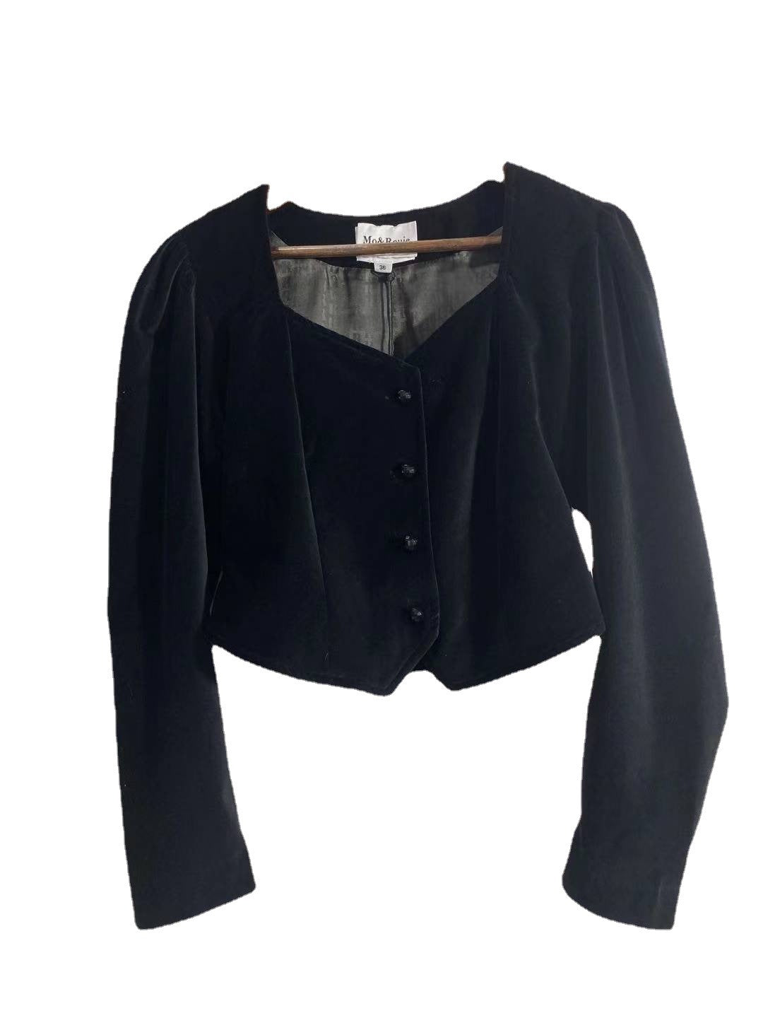 Dame elegant bluse med flot hjerteudskæring og puffærmer Stilla