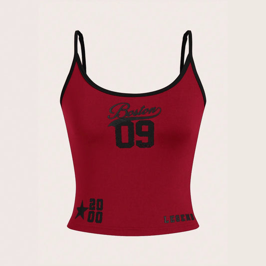 Dame Crop-Top med sporty grafisk tryk og sømløst design Stilla