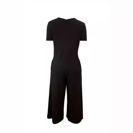 Dame Elegant Jumpsuit med bredt ben og moderigtig rund halsudskæring Stilla