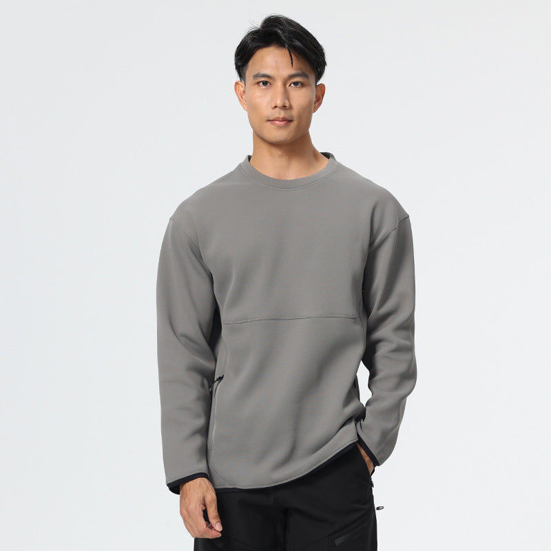 Herrer fleece sweatshirt med praktiske lynlåslommer og isolerende varmefunktion Stilla