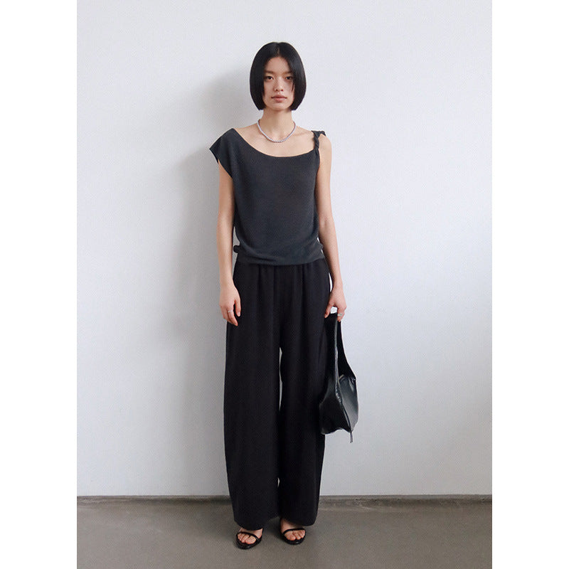 Dame afslappet Palazzo-bukser med elastisk talje og sidelommer Stilla