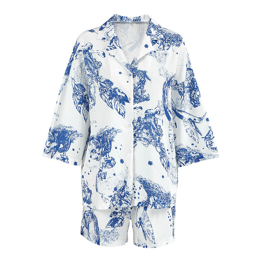 Dame afslappet sommer-outfit-sæt med blomsterprint og komfortabel pasform Stilla