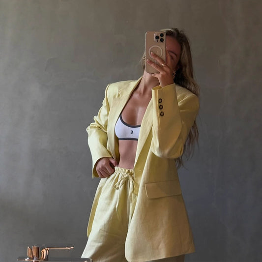 Damernes Designer Blazer- og Shorts-sæt Stilla