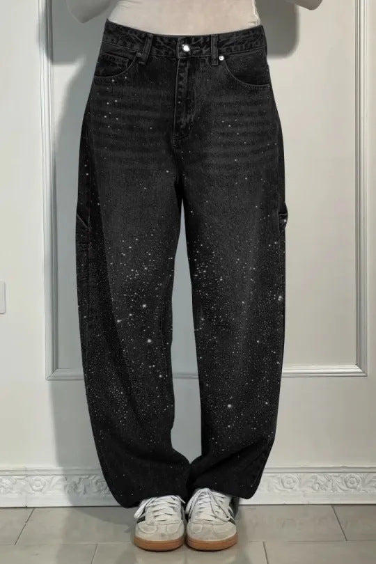 Femme Designer Højlivs-Jeans med himmelske udsmykninger Stilla