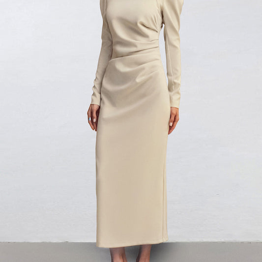 Dame Elegant Langærmet Maxikjole i minimalistisk design Stilla