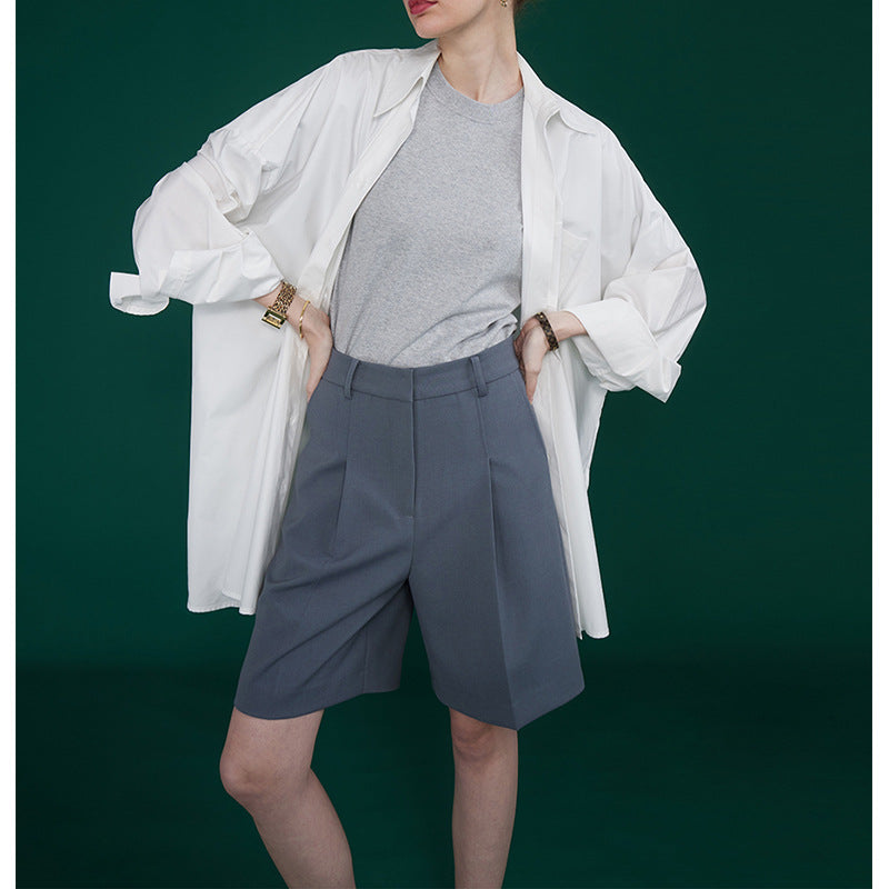 Dame afslappet Longshirt-bluse lavet af høj kvalitet bomuld med oversized snit Stilla