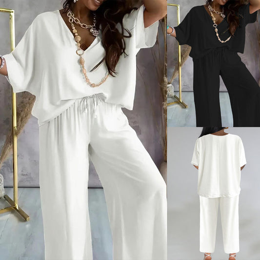 Dame Afslappet V-udskæring Jumpsuit Stilla