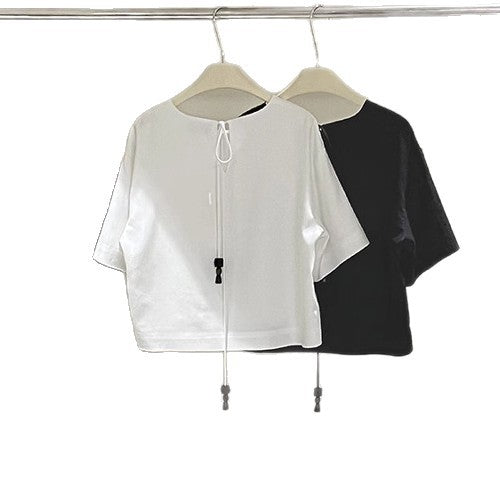 Dame afslappet oversized bluse med variable knude detaljer Stilla