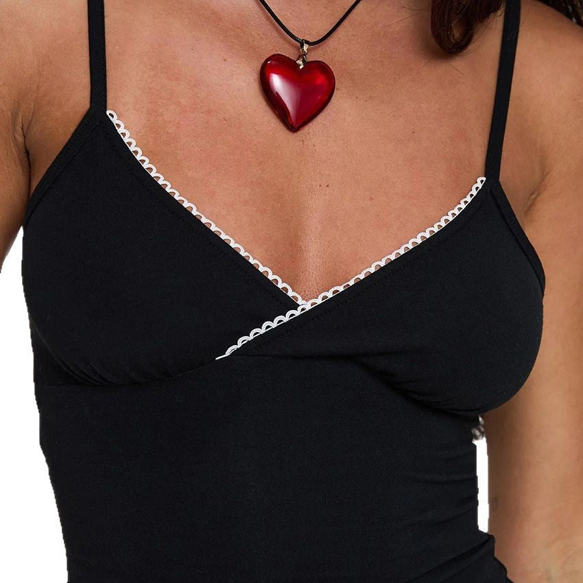 Dame afslappet spaghetti strop top og shorts sæt Stilla