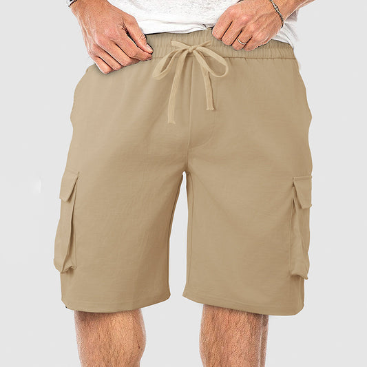 Herrer Cargo Shorts med elastisk talje og praktisk lomme-design Stilla