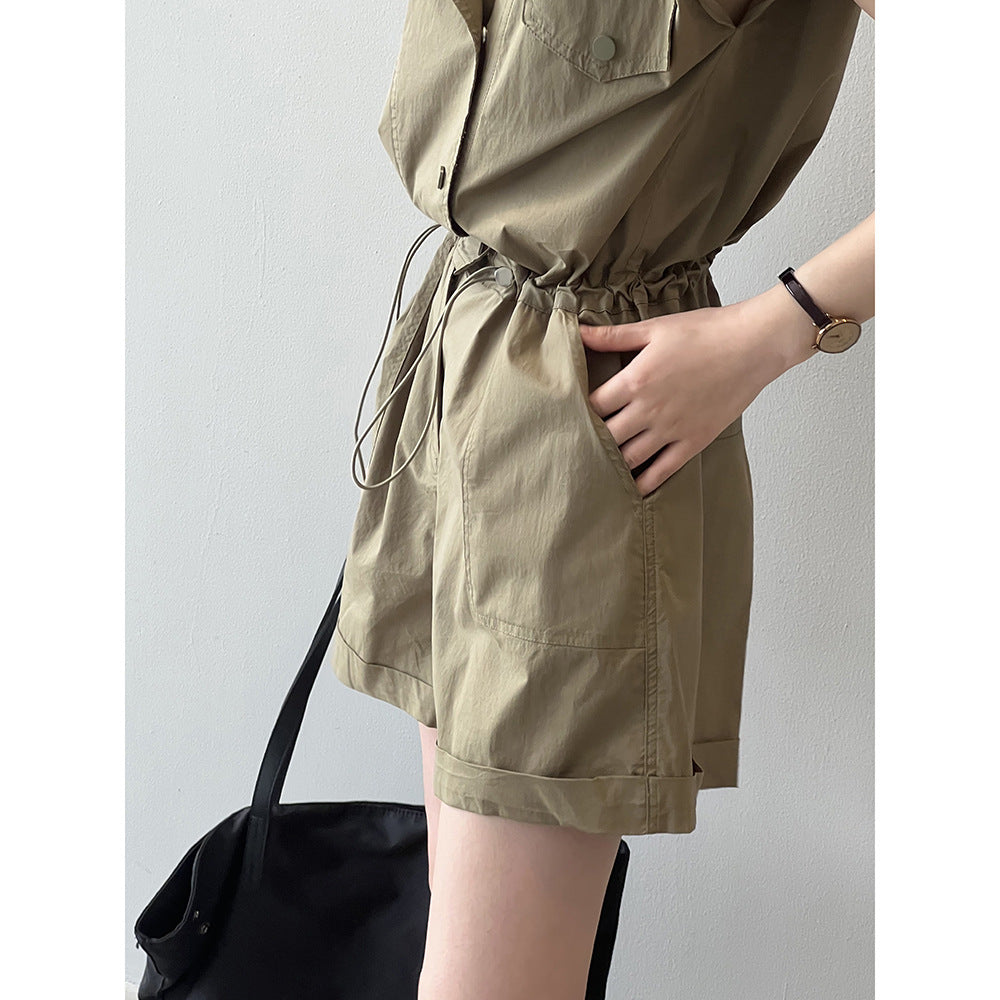 Dame Utility-jumpsuit med alsidige lommer og justerbar talje Stilla