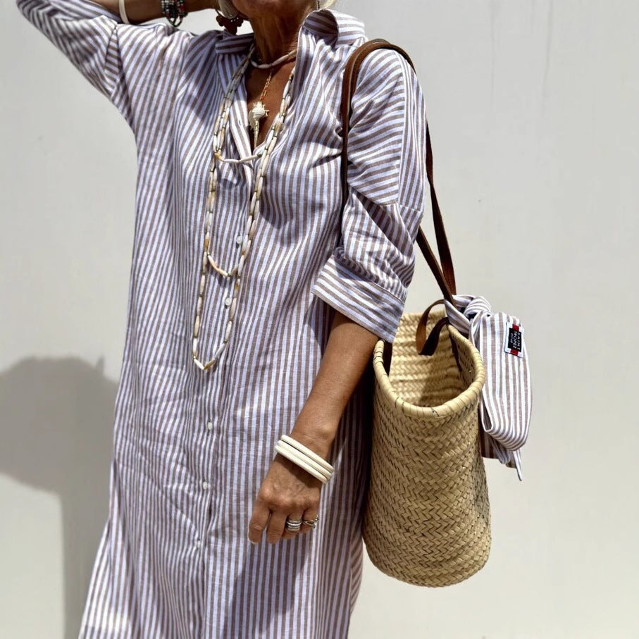 Dame afslappet skjortekjole Stilla