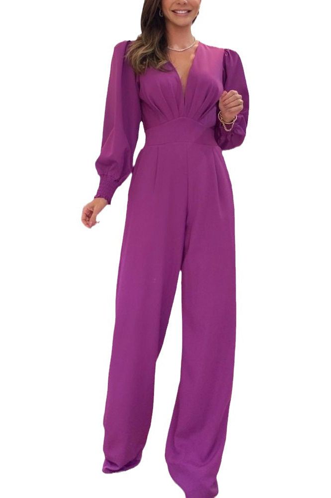 Stilla | V-hals Langærmet Jumpsuit