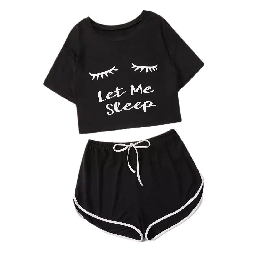 Dame afslappet pyjamasæt med kort top og shorts Stilla