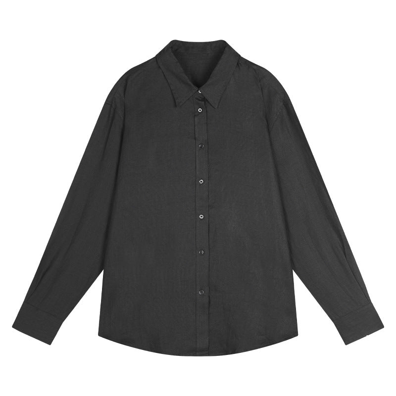 Dame afslappet langærmet bluse lavet af luftig bomuldsblanding med fine knapdetaljer Stilla