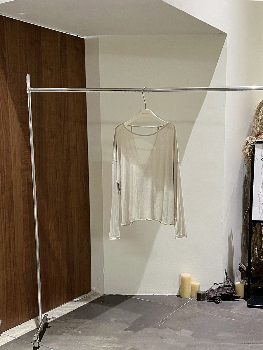 Dame afslappet langærmet top lavet af højkvalitets bomuld med løs pasform Stilla