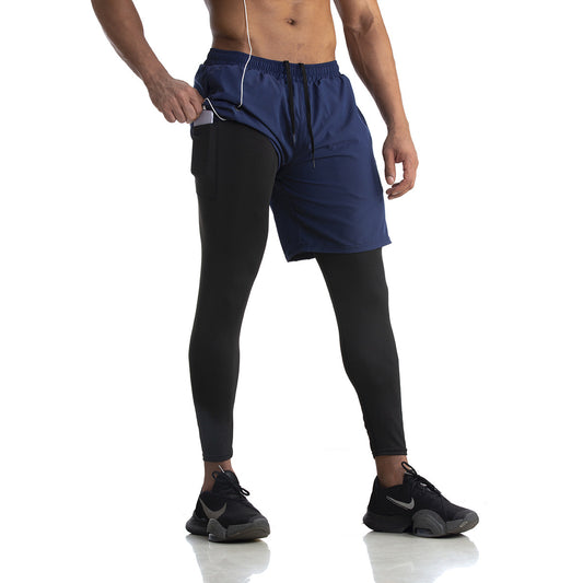 Herrer sportslige løbeshorts med integrerede kompressions leggings Stilla