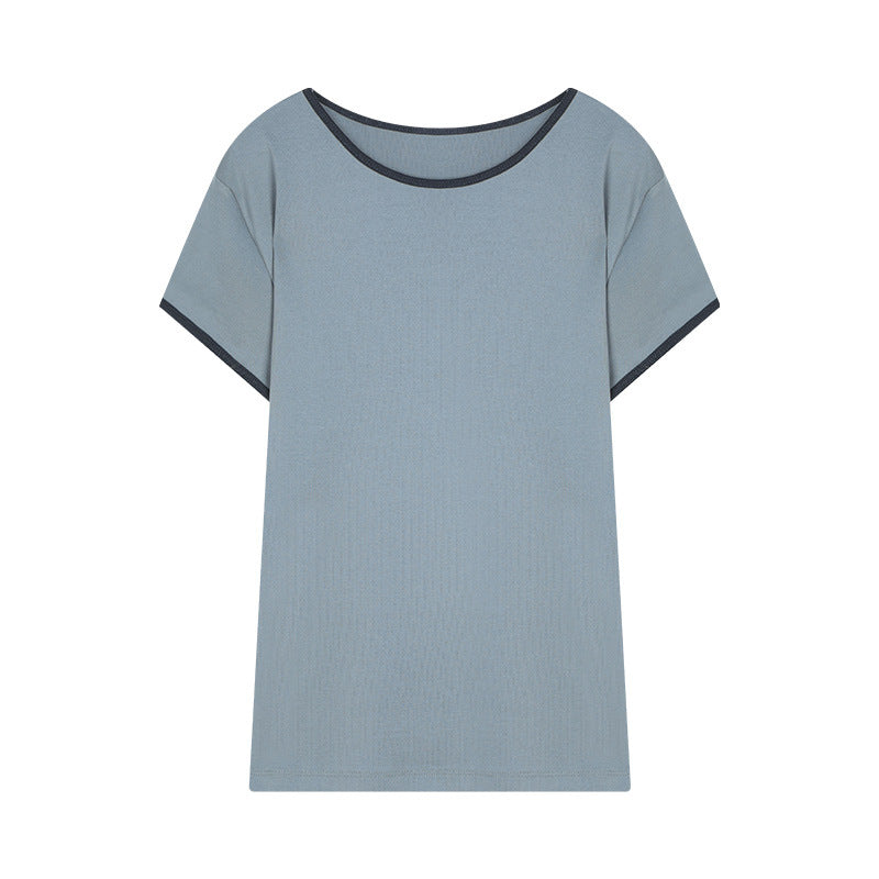 Dame afslappet oversized T-shirt med blød rund halsudskæring og fashionable detaljer Stilla