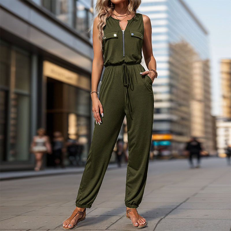 Dame jumpsuit med funktionelle lommer og moderne lynlås Stilla