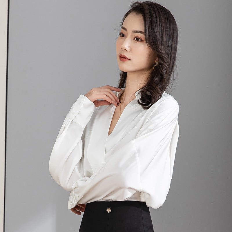 Dame elegant bluse med asymmetrisk skæring Stilla