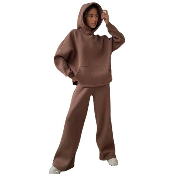 Dame afslappet og oversized hoodie sæt med løst skårne bukser Stilla