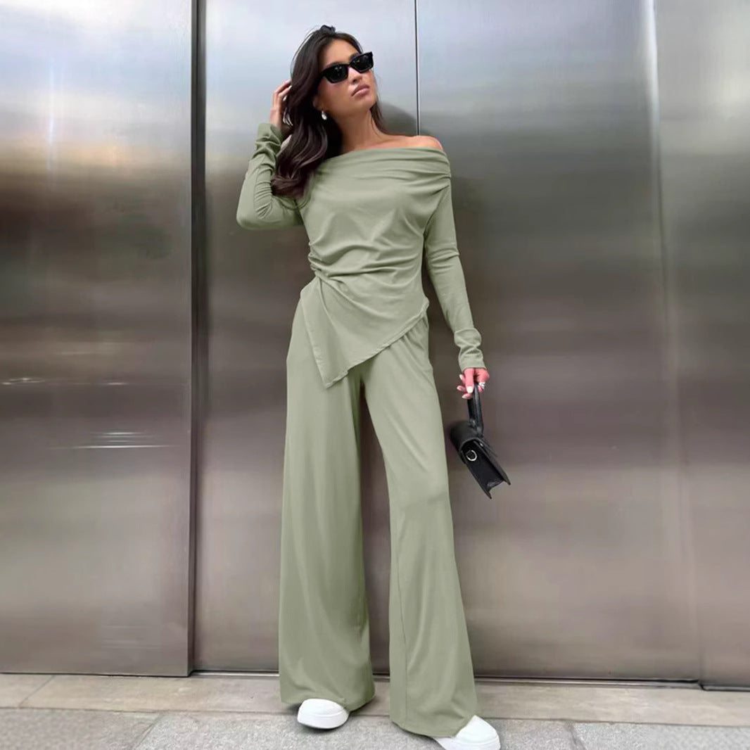 Dame Elegant Jumpsuit med skulderfri design og brede ben Stilla