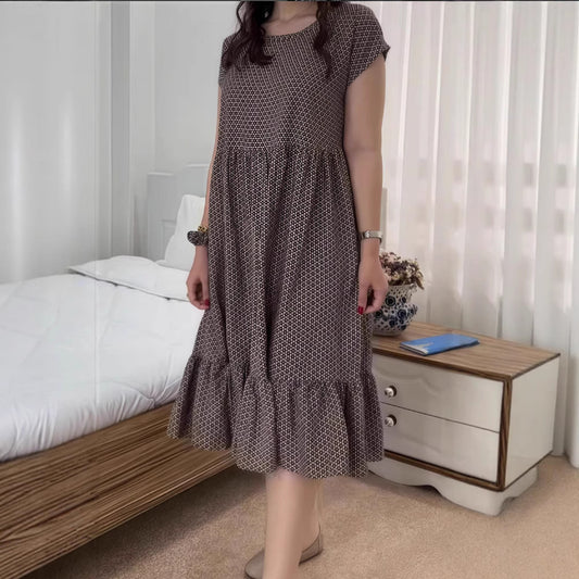 Dame afslappet sommerkjole med voluminøst skørt Stilla