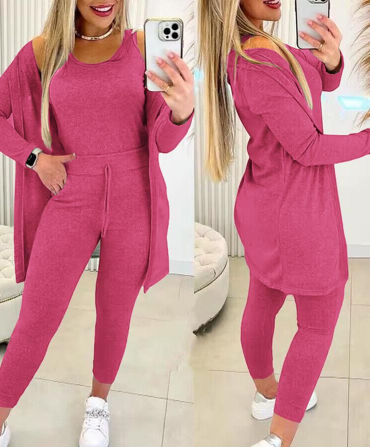 Dame afslappet og stilfuldt lounge-sæt med bredt top og slank bukse Stilla