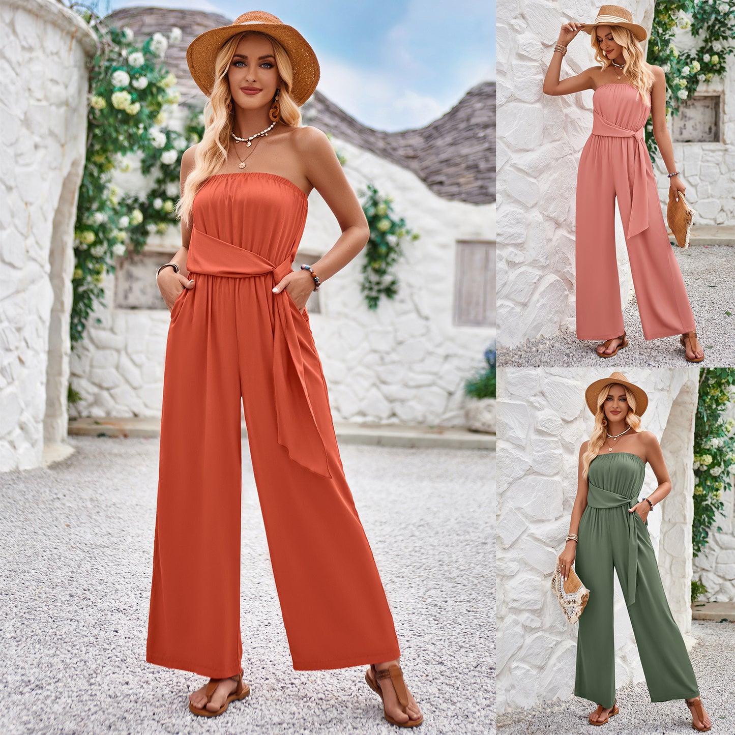 Dame Elegant Jumpsuit med off-shoulder design og bredt ben Stilla