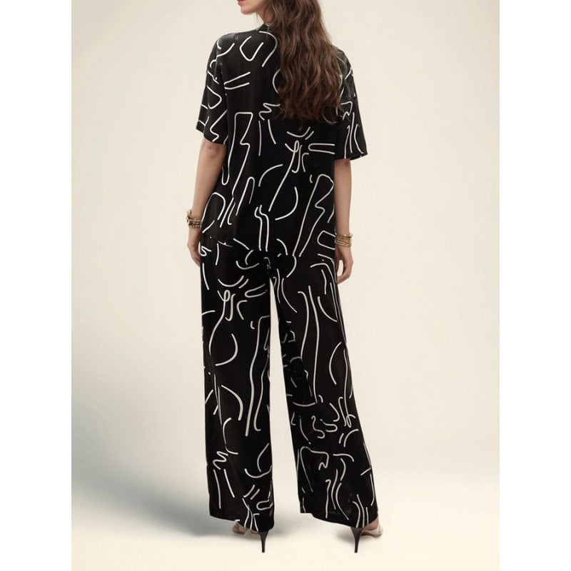 Dame Abstract Print Lounge Sæt Stilla