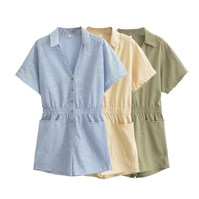 Dame jumpsuit med elastisk talje og praktiske lommer Stilla