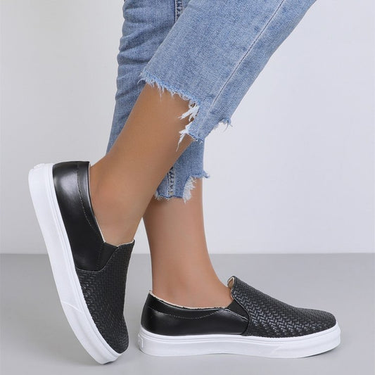 Dame Slip-On Sneakers med struktureret overflade og fleksibel fodseng Stilla