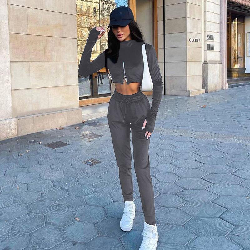 Dame Cropped Fleece Activewear Sæt Stilla