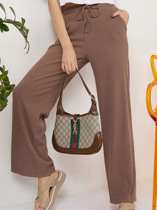 Dame afslappet komfortbukser med elastisk talje og praktiske lommer Stilla