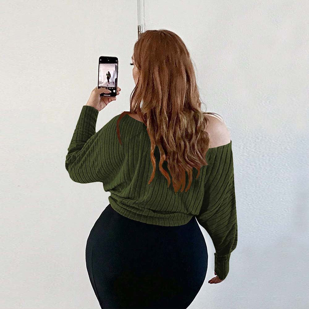 Dame afslappet asymmetrisk oversized top med blødt ribdesign Stilla