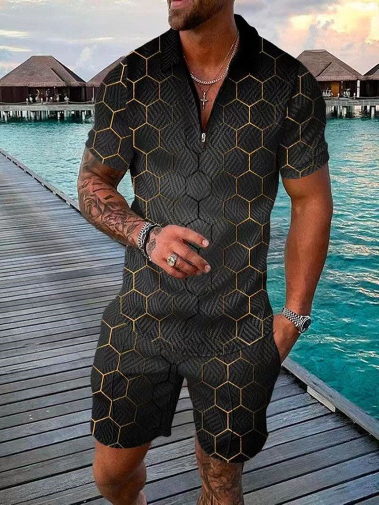 Herren Casual Struktureret Polo Jumpsuit Stilla