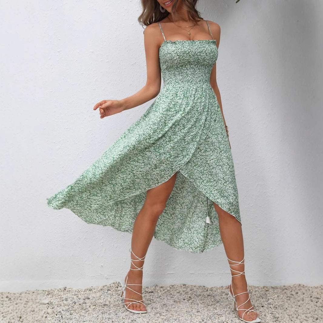 Dame Elegant Blomster Wrap-Midi-Kjole Stilla