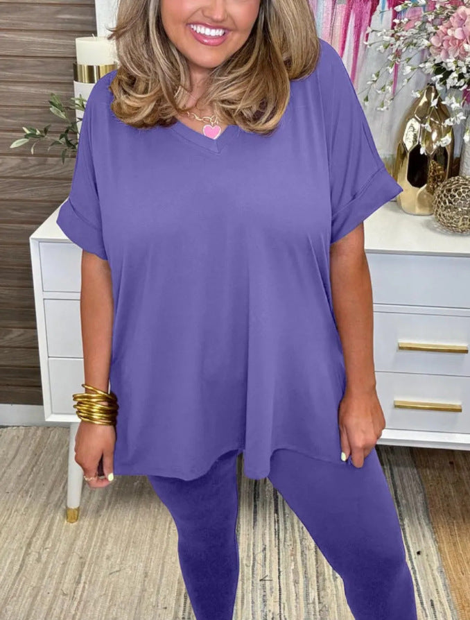 Dame afslappet lounge-outfit med behageligt oversized top og alsidige leggings Stilla