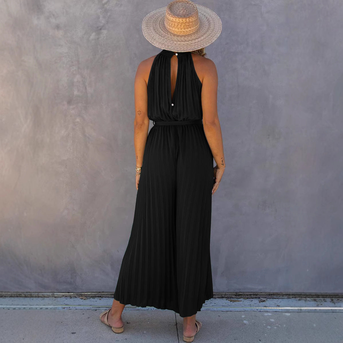 Dame elegant Plissé-jumpsuit Stilla