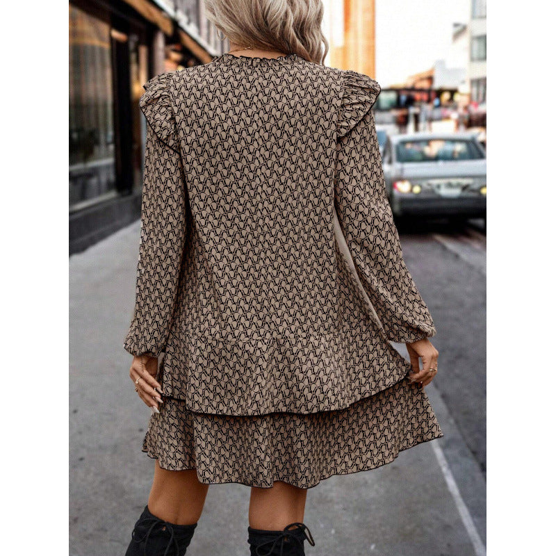 Dame afslappet kjole med flæser og lette volanter Stilla