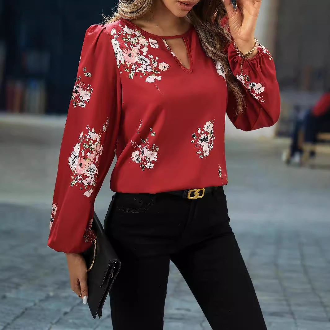 Dame elegant blouse med fashionabel leopardprint Stilla