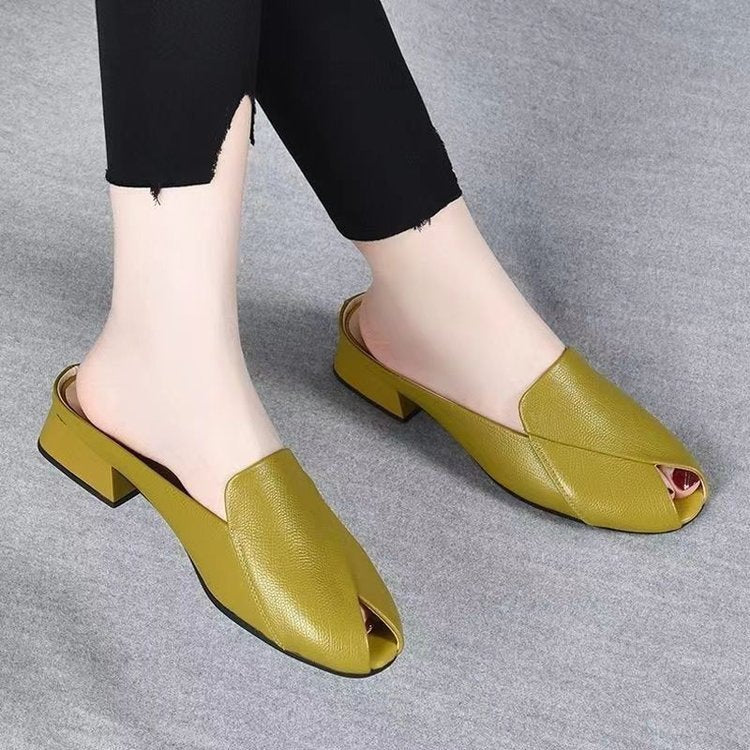 Dame åbne mules med elegant skæring og behagelig blokkerende sål Stilla