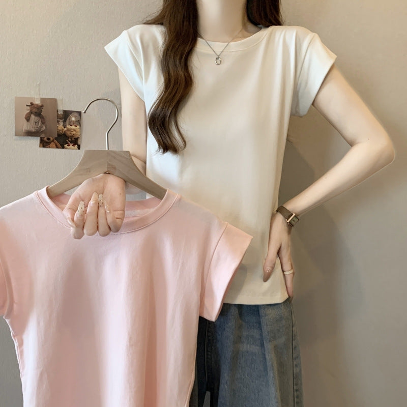 Femme Classic Rundhals bomulds T-shirt Stilla