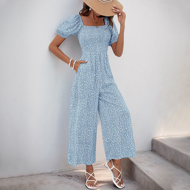 Dame Elegant Blomstret Print Jumpsuit Stilla