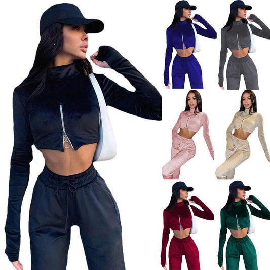 Dame Cropped Fleece Activewear Sæt Stilla