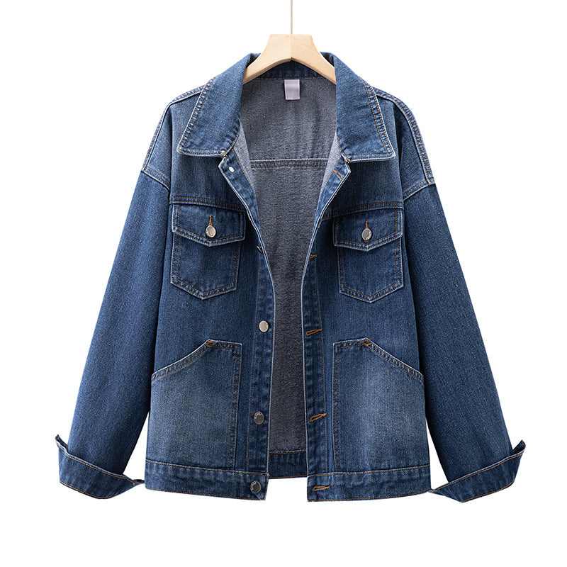 Dame denimjakke i vintage-stil med praktiske lommer og afslappet pasform Stilla