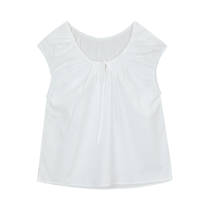 Dame elegant bluse med draperinger Stilla