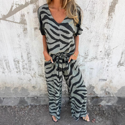 Damer elegant jumpsuit med afslappet tigerdesign Stilla